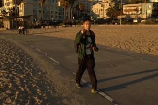 Asaim teen walks along Santa Monica beach Nov 15