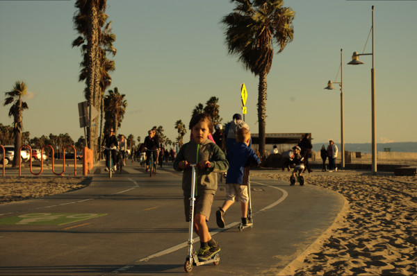 boys on skater Santa Monica beach Nov 15