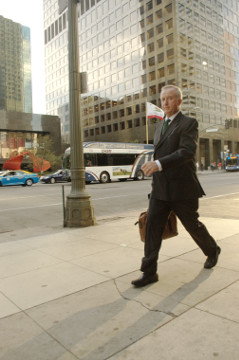 attractive buisness male in suit Flower St